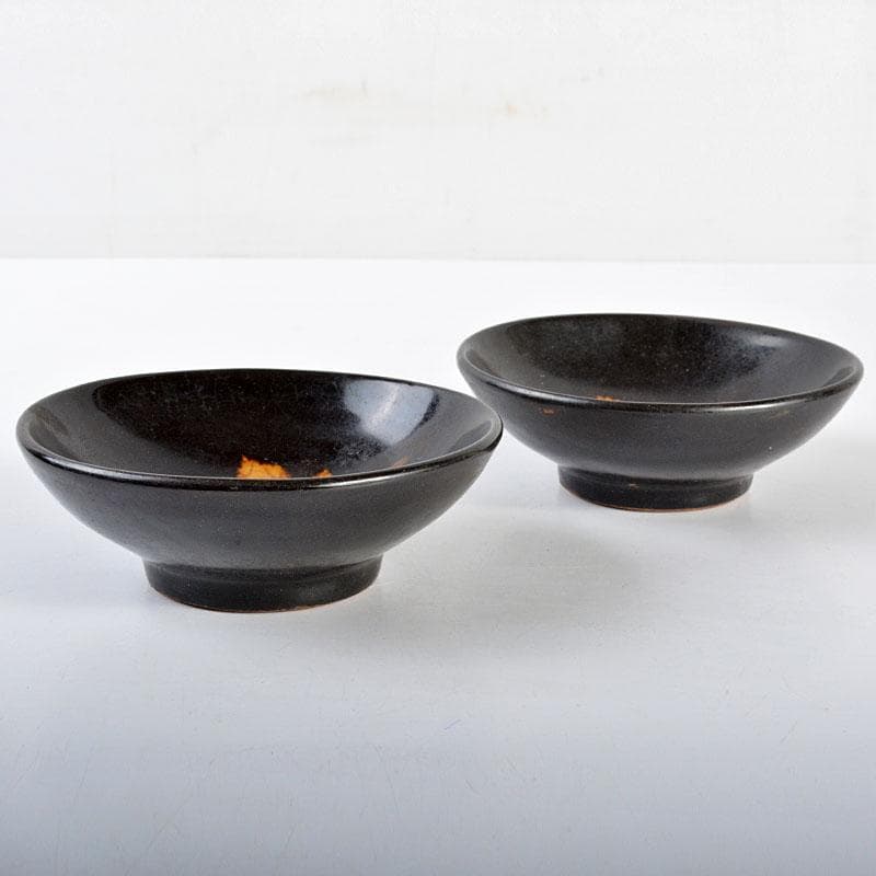 中国南宋吉川窯木葉天目碗一對CR4467