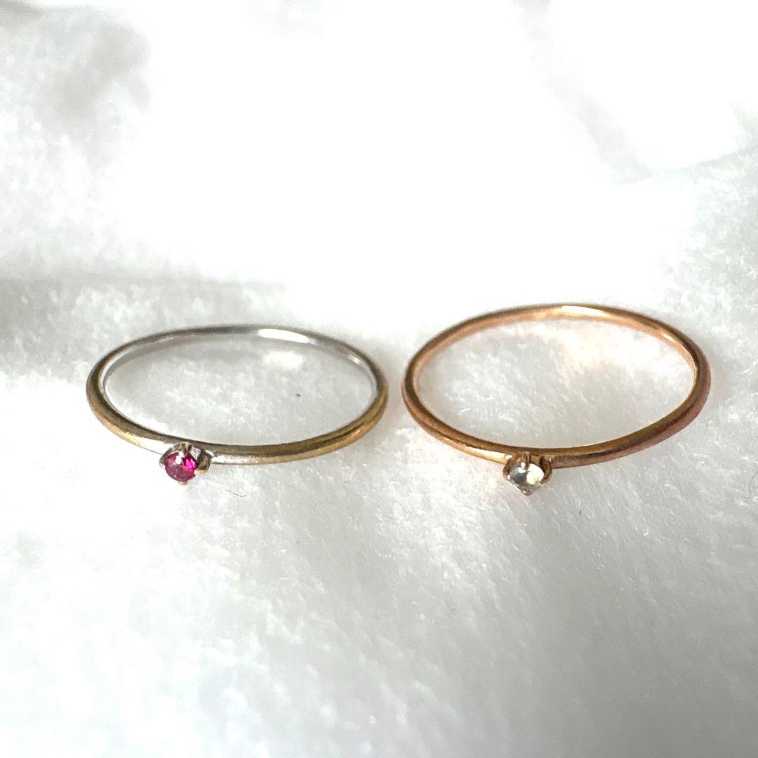 TSUTSUMI ピンキーリング　ルビー　ダイヤ　K10 K10イエローゴールドルビーリング（ピンキーリング）(RFR301-002