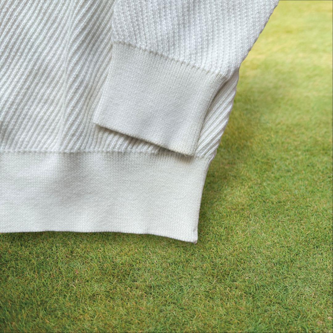 シルク素材 マスターバニー ニット M〜L相当 オフホワイト ハーフジップ 4