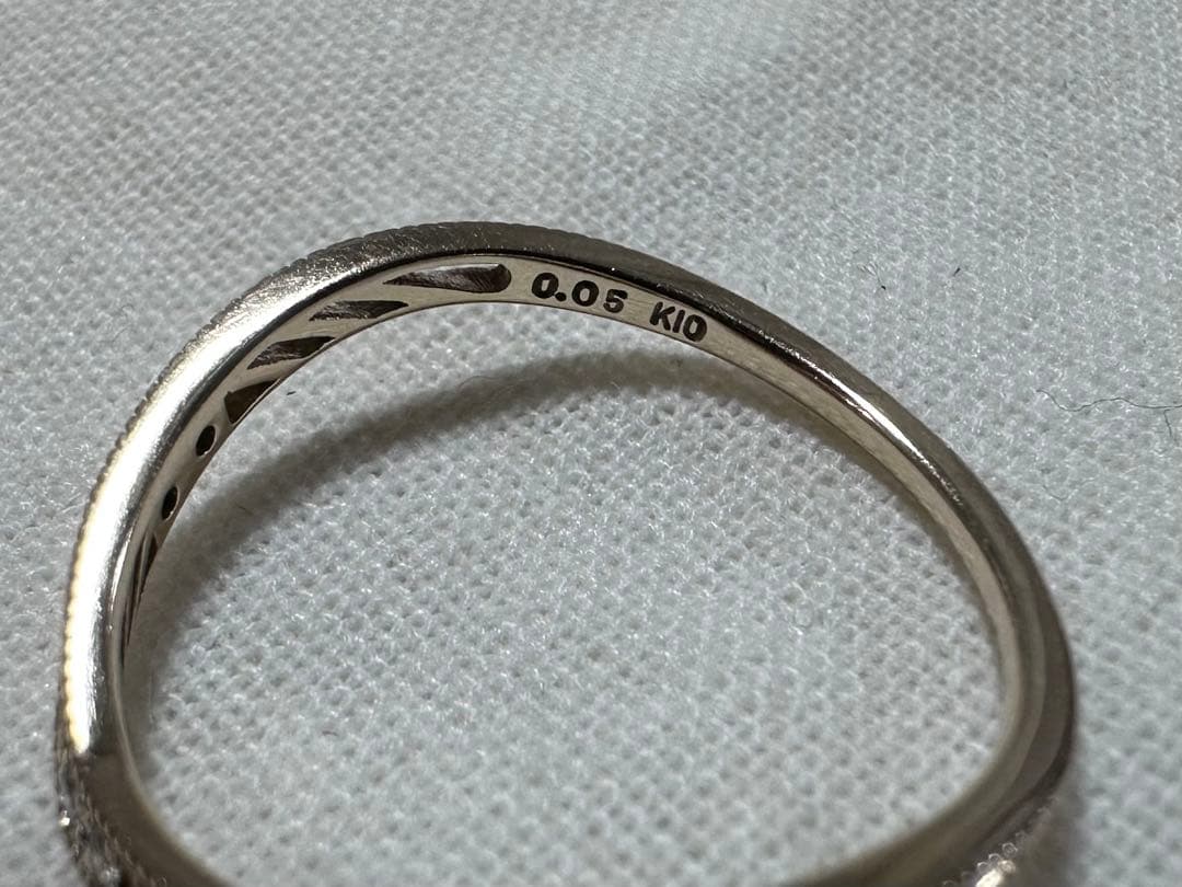 agete アガット K10 ダイヤモンド V字リング 透かし 15号 - メルカリ