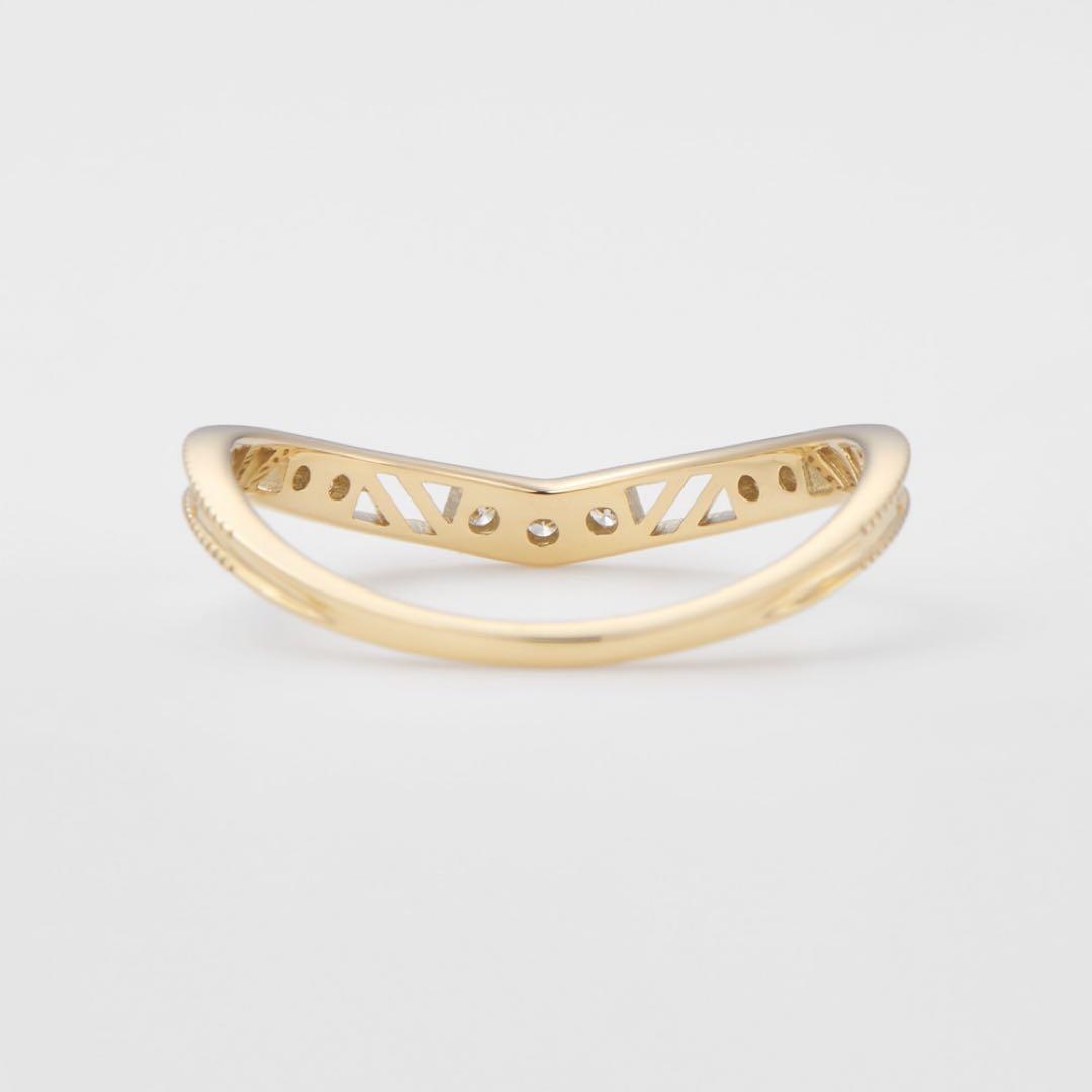 agete アガット K10 ダイヤモンド V字リング 透かし 15号 - メルカリ