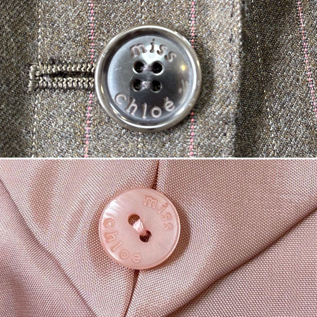 極美品☆【ミス　クロエ】ピンクストライプ　裏地　総裏地　パンツスーツ　40 L