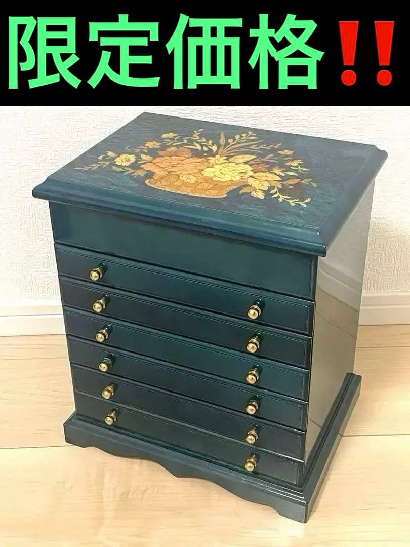 イタリア製 象嵌細工　ジュエリーボックス イタリア 象嵌細工 ジュエリーボックス オルゴール付き フラワー