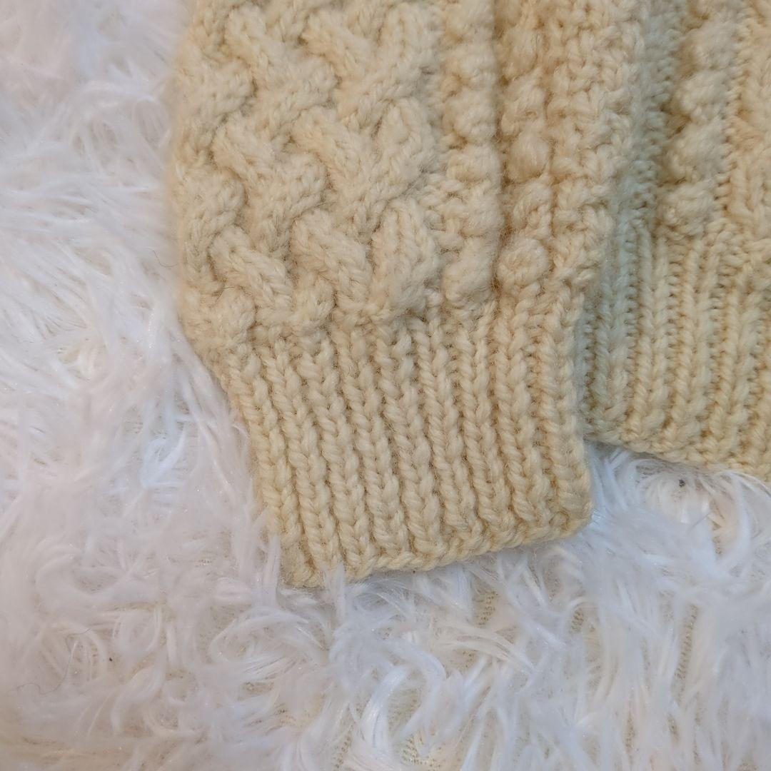 希少茶タグ】インバーアラン カーディガン くるみボタン アイボリー