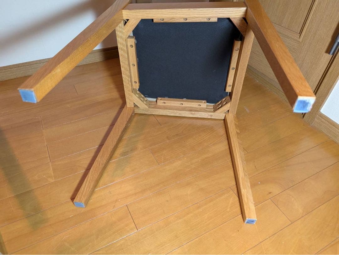 □送料込□無印良品 オーク材 ダイニングチェア 綿平織 椅子 イス 廃盤品