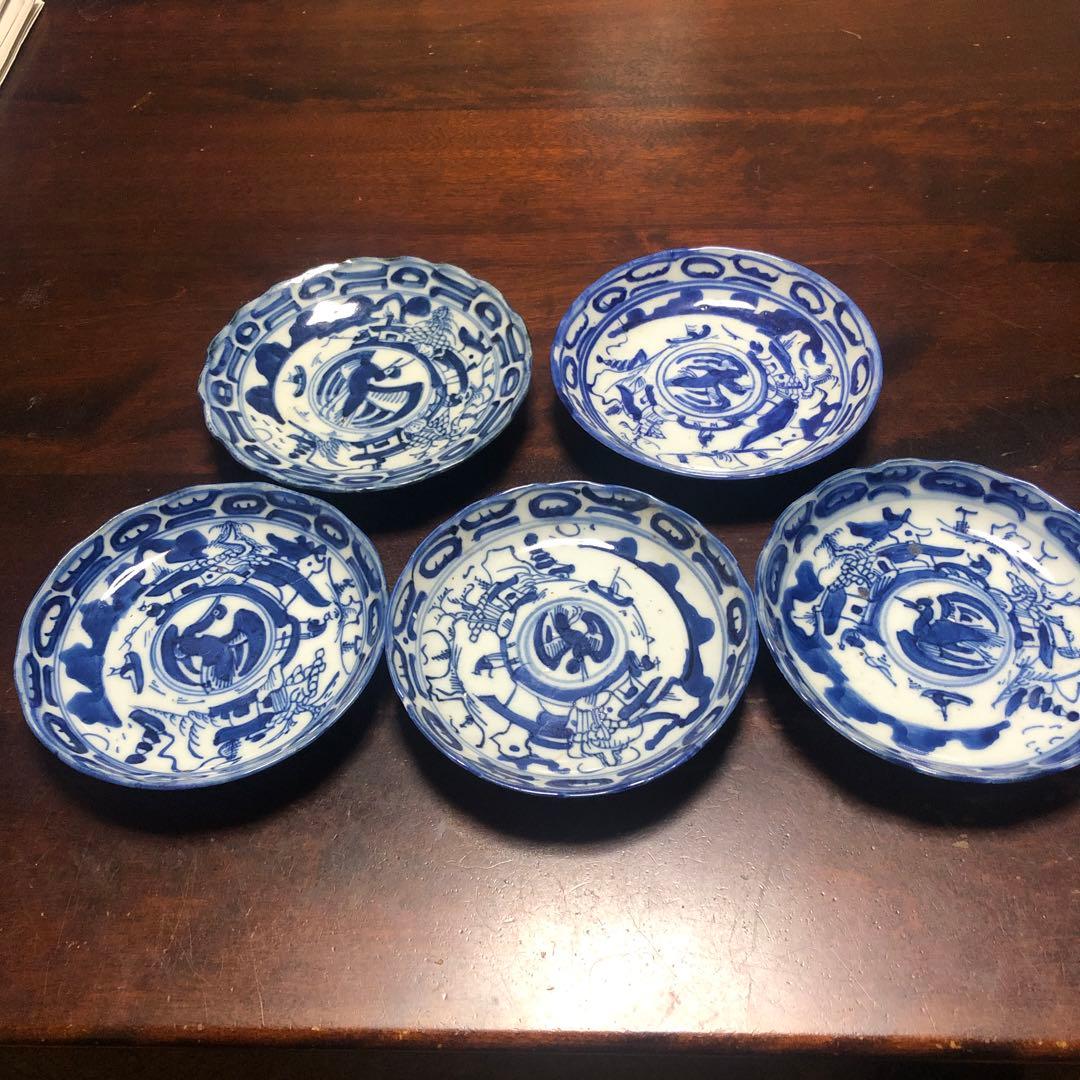 中国 清時代 古染め付け皿 5枚 - メルカリ
