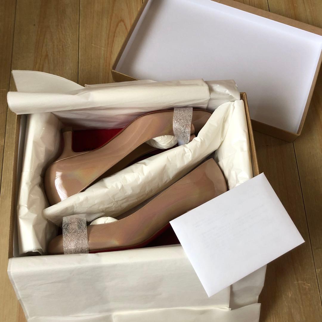 限定美品】クリスチャンルブタン パンプス ローヒール リボン
