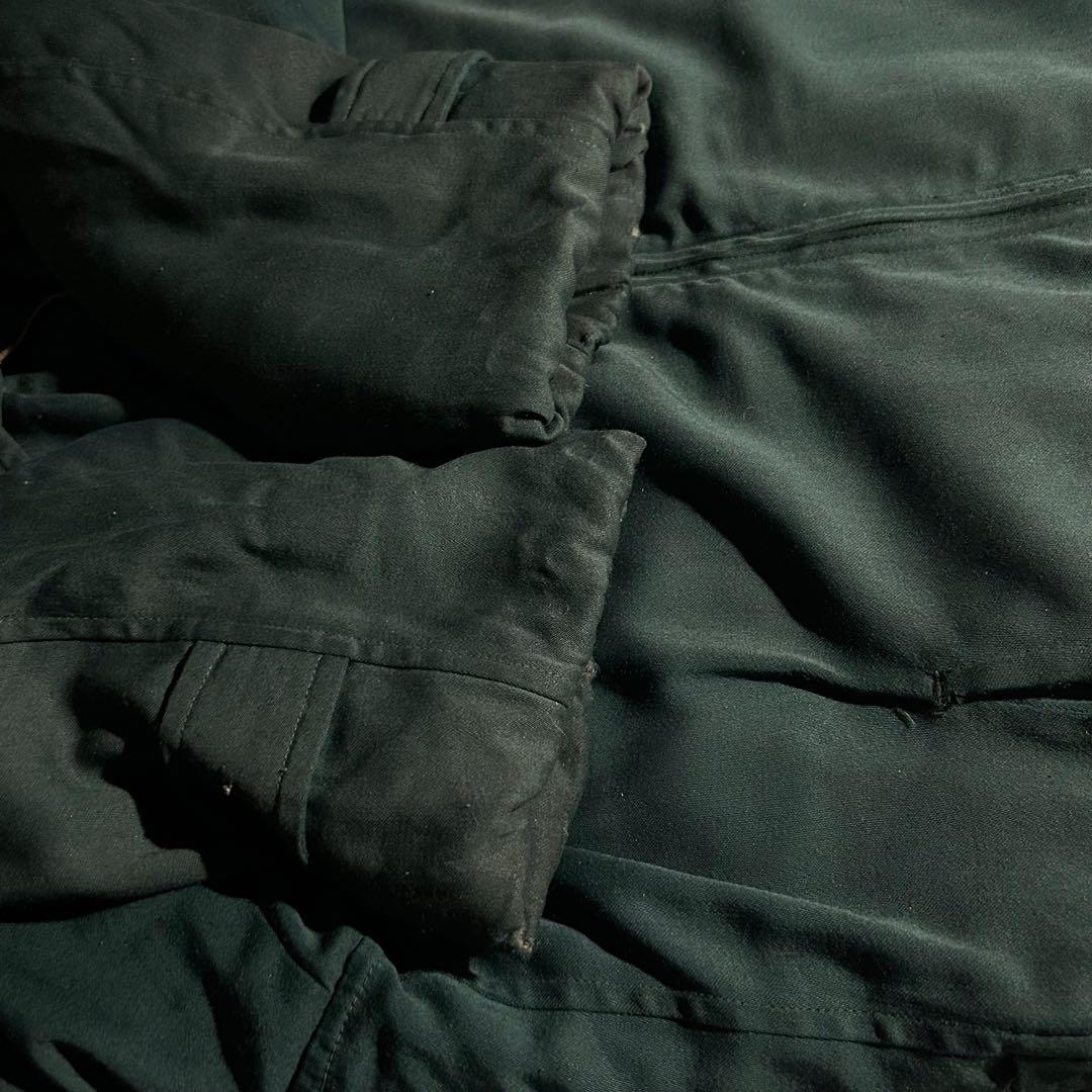 50s VINTAGE USA レーヨンギャバキルティングジップジャケット 中綿