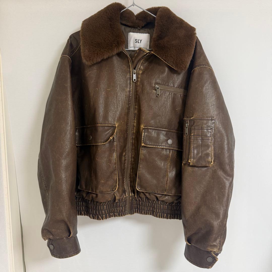 SLY ブラウン フェイクファー ジャケット - メルカリ