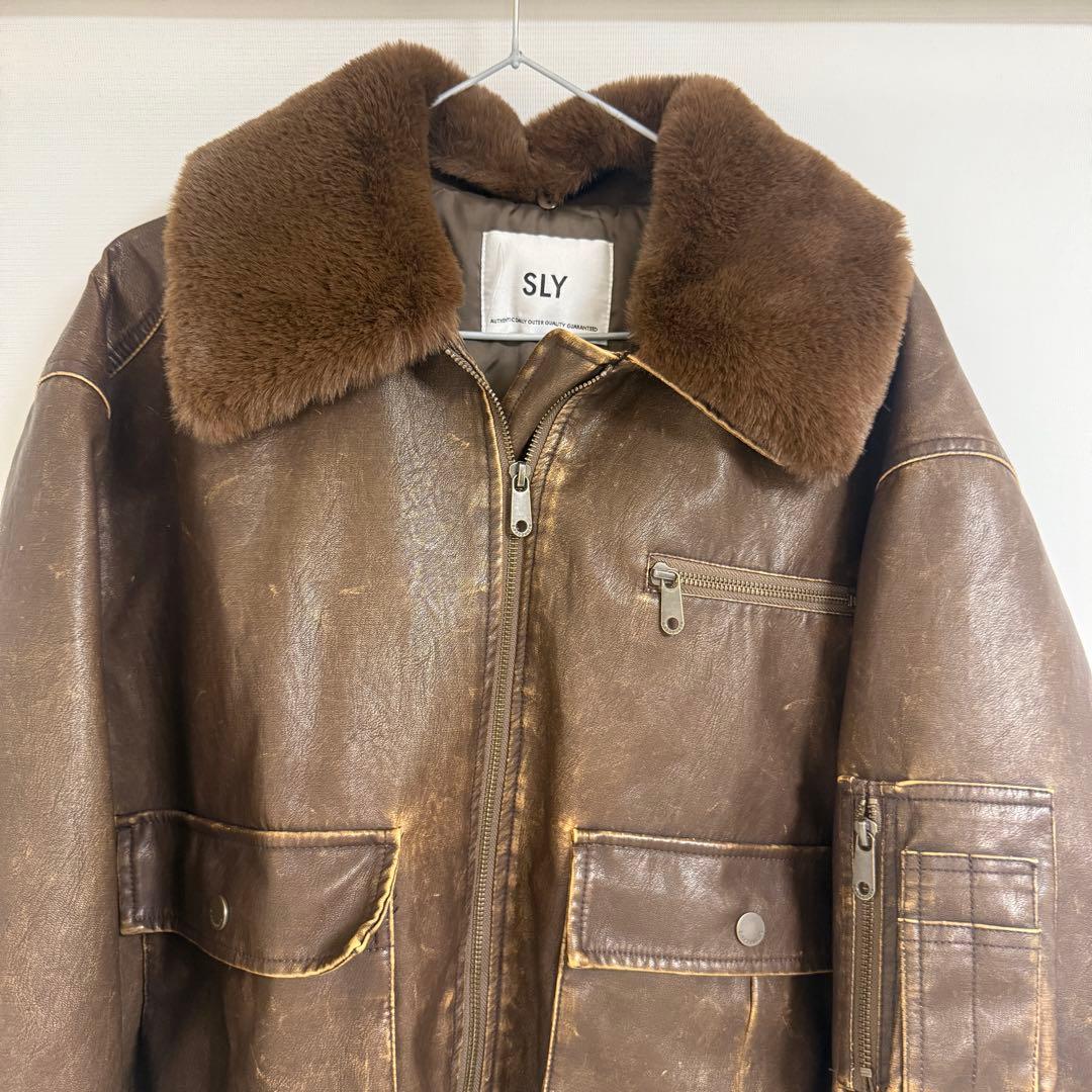 SLY ブラウン フェイクファー ジャケット - メルカリ