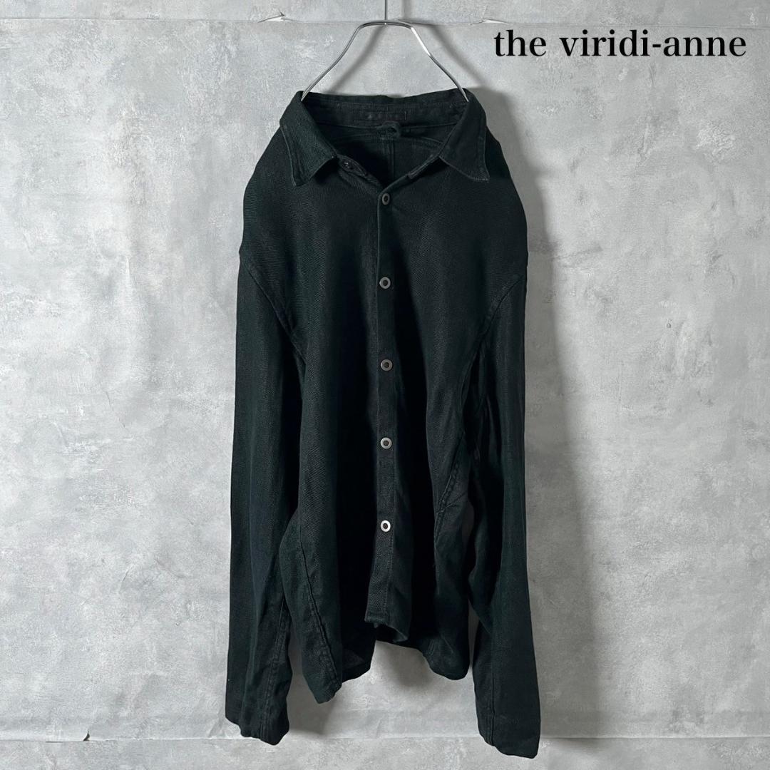 the viridi-anne ザヴィリジアン リネンシャツ 黒 N1374 THE VIRIDI-ANNE（ザ ヴィリディアン） TVA 24SS COTTON/LINEN LAYERD