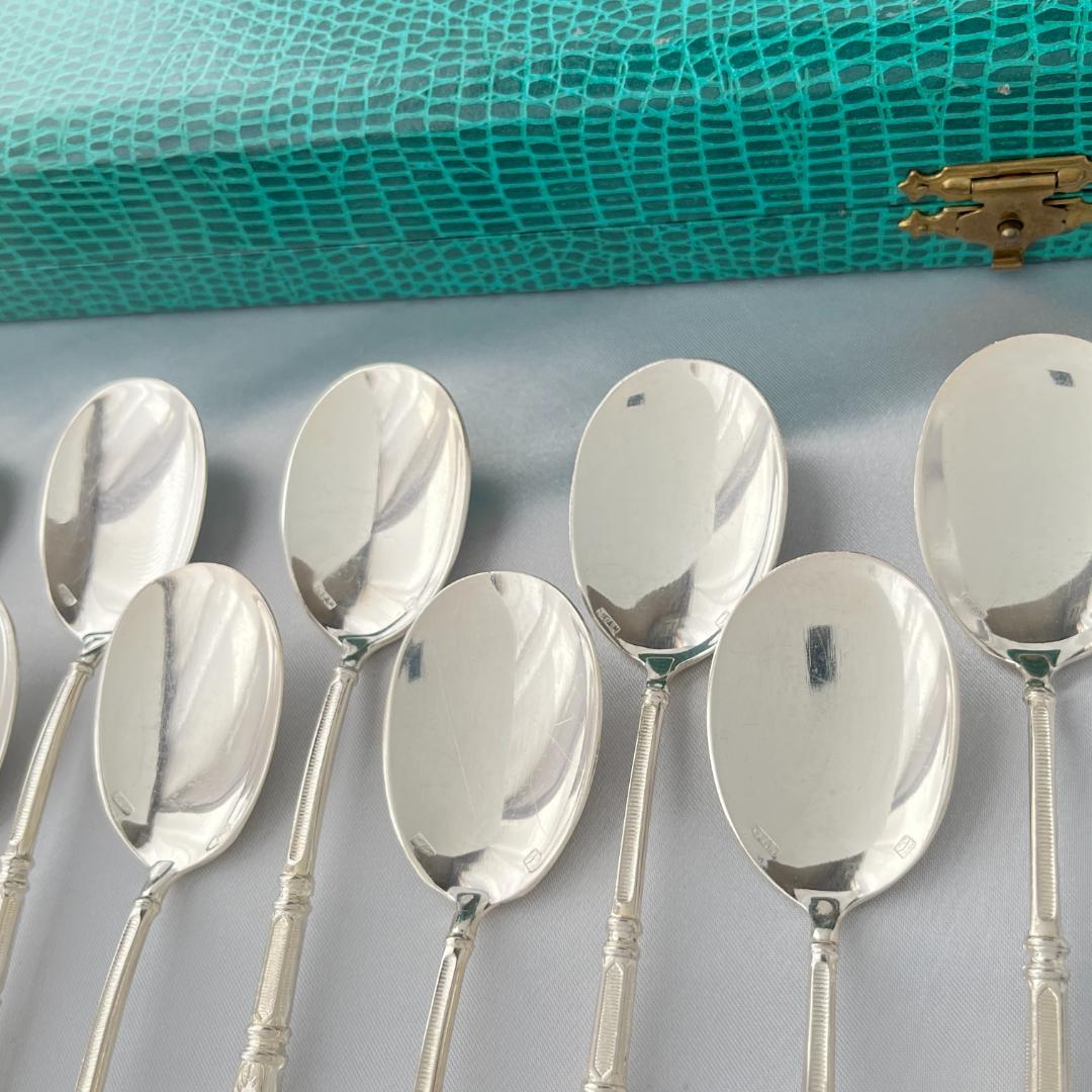 【SFAM】 ロシア様式のアイスクリームスプーン 12本組 仏蘭西 13.5cm