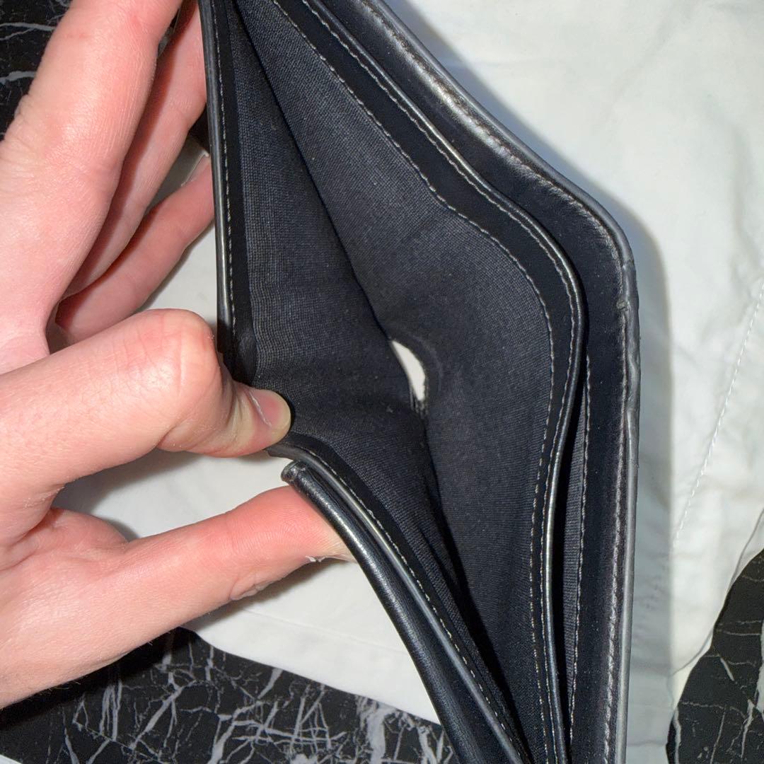 美品】セリーヌ 二つ折り財布 ブラック トリオンフ マカダム レザー