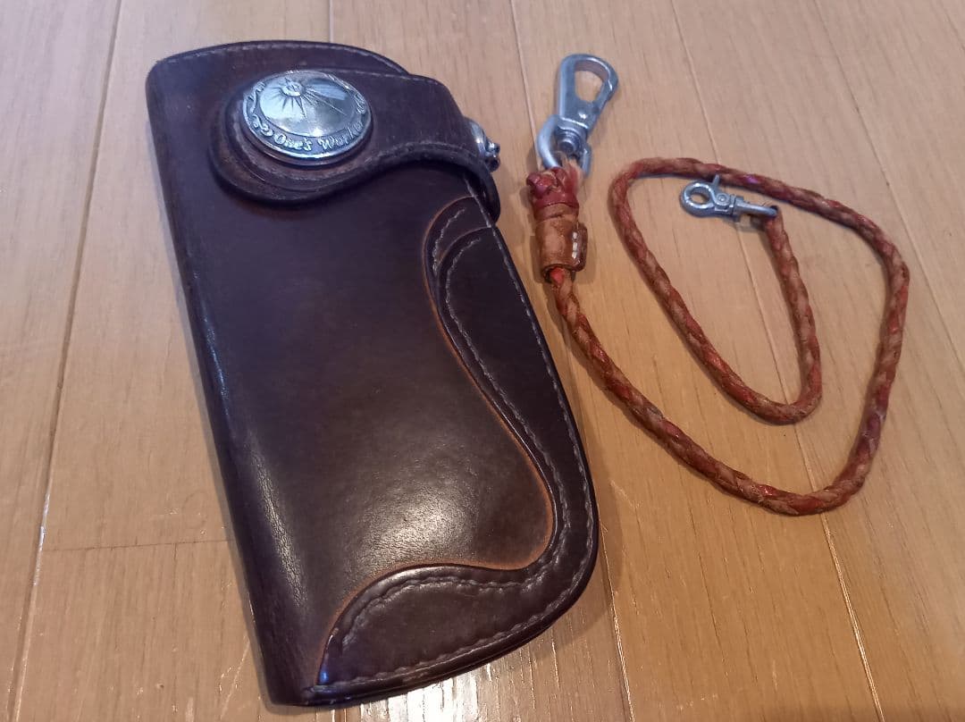 ONE'S WORKER レザー長財布 & ウォレットロープ 財布 メンズ バイカーズウォレット ウォレットロープセット 長財布 本