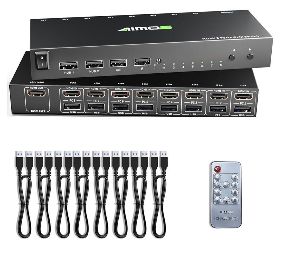511123 AIMOS HDMI KVM切替器 8入力1出力 Amazon.co.jp: HDMI KVM 8入力1出力 PC切替器 4K@30Hz KVM 切り替え器