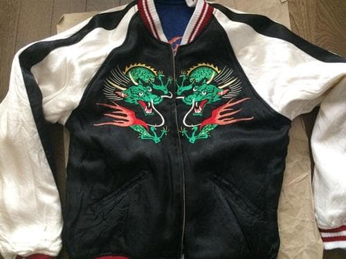 新品タグ付き】橋本商会 牡鹿 リバーシブルスカジャン ブルーバック