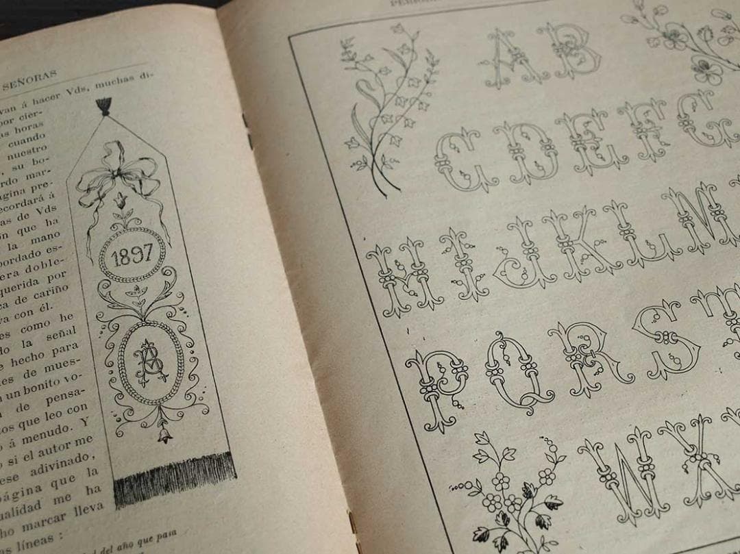 稀少 刺繍図案集 手芸雑誌 1897年6冊 手刺繍 手芸 アール・デコ/J896