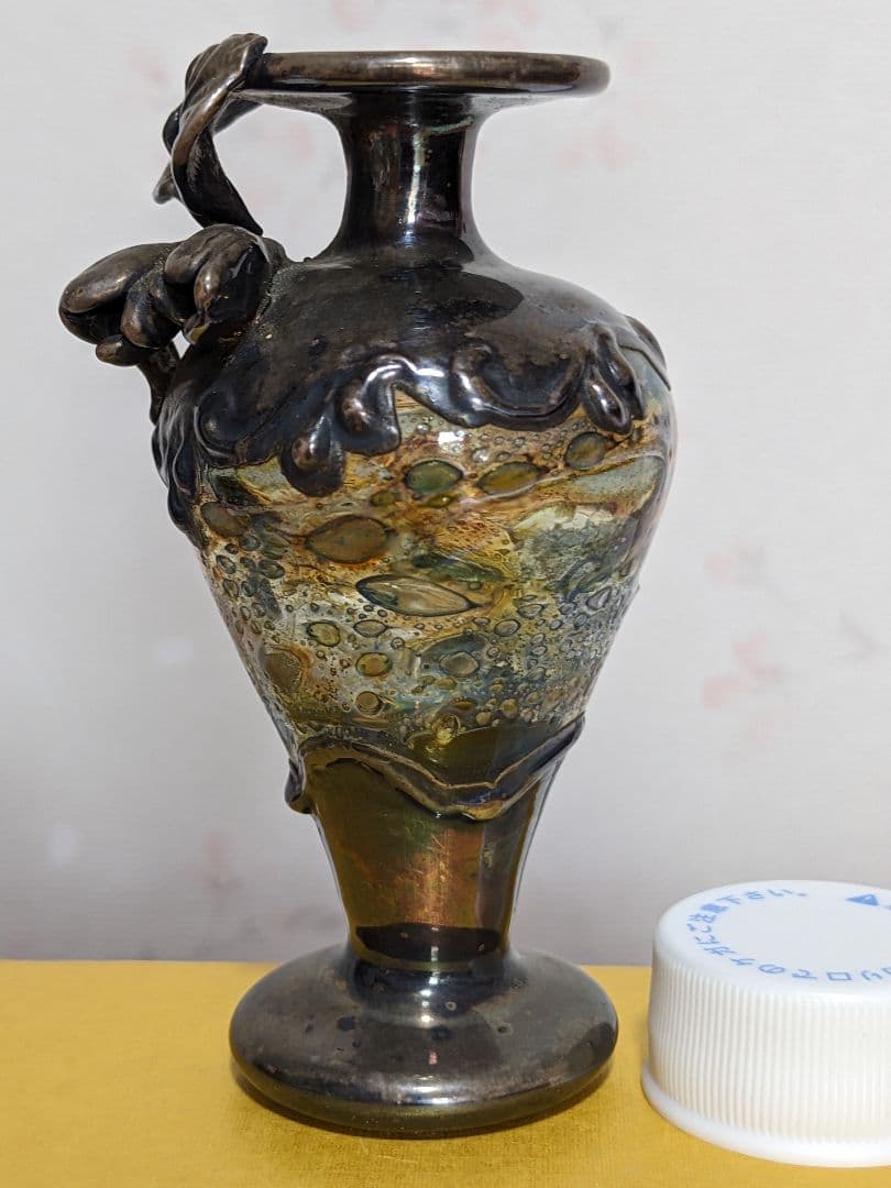 ⭐欧米 西洋アンティーク アールヌーボー エナメル彩ガラス 古美術骨董品 アンティーク フランス アールヌーボー Mont joye モンジョワ エナメル