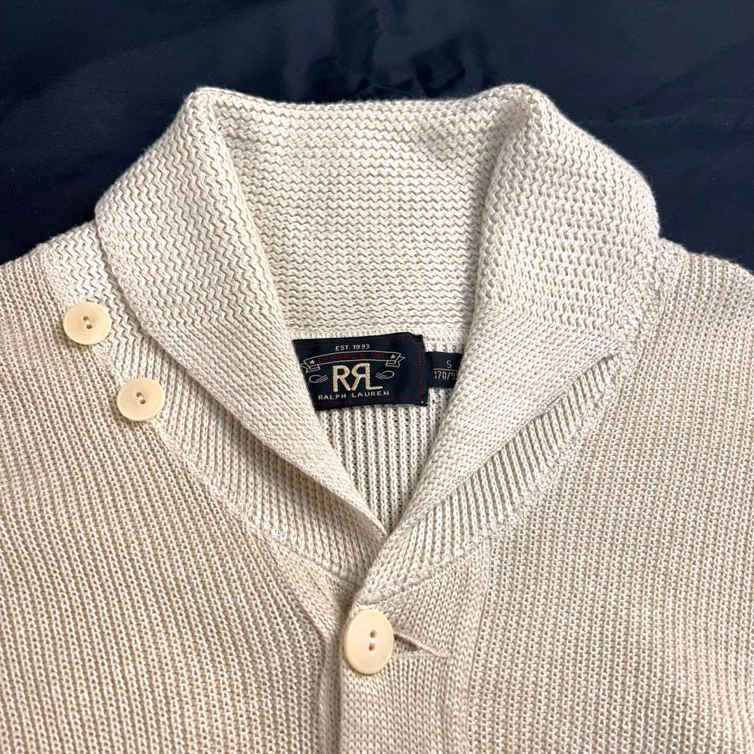 RRL ダブルアールエル ショールカラーカーディガン オフホワイト S