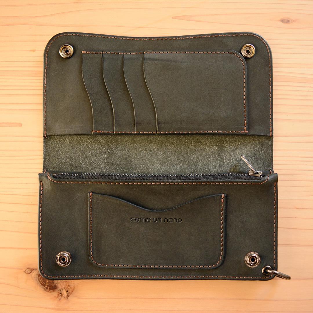 育てる艶革 ロング トラッカーウォレット イタリアンレザー - メルカリ