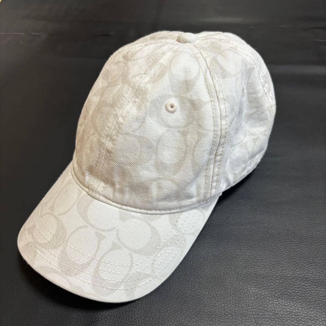 COACH コーチ シグネチャー キャップ 帽子 ホワイト 白 - メルカリ