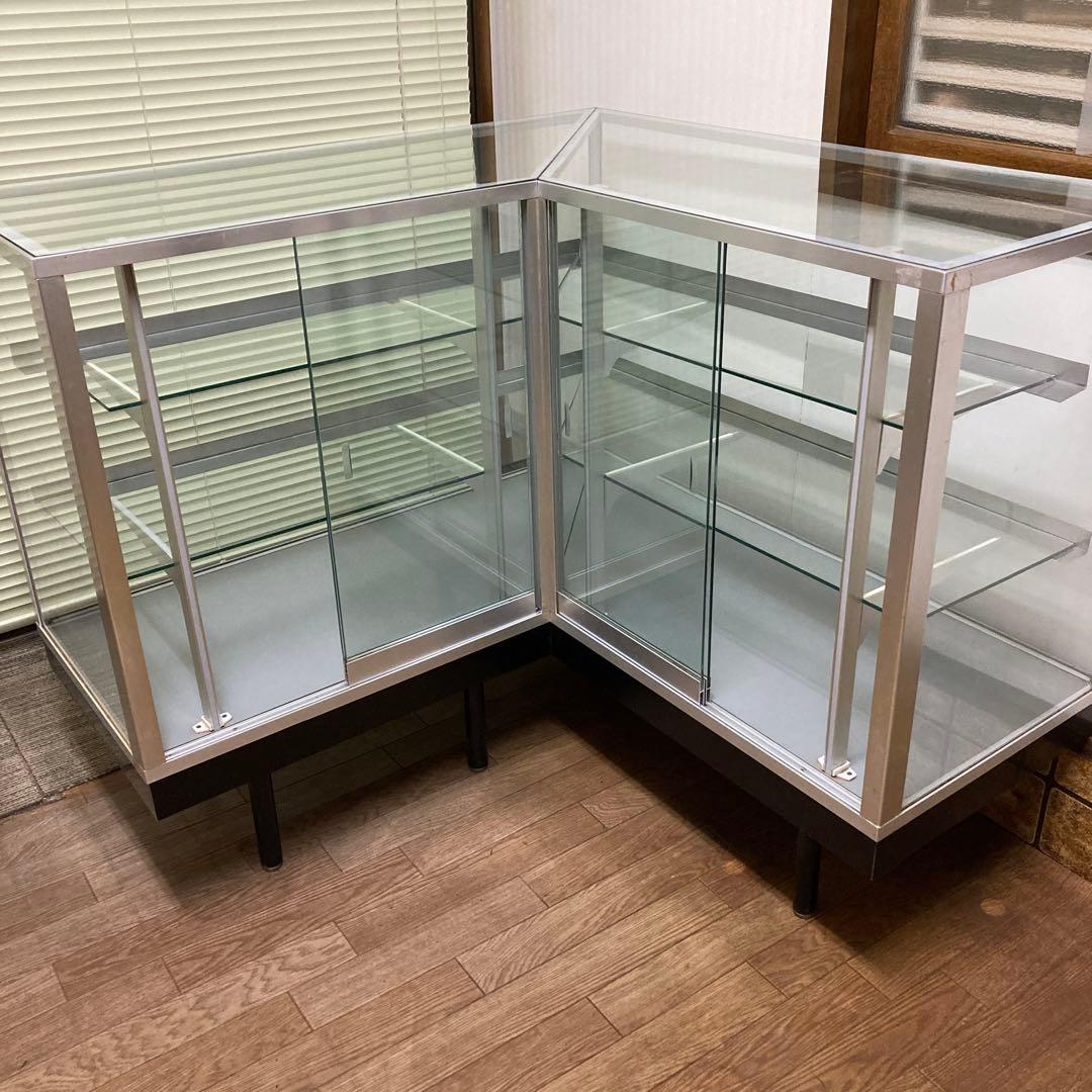 L字 カウンターショーケース ガラスケース L字型良品 106×106×92