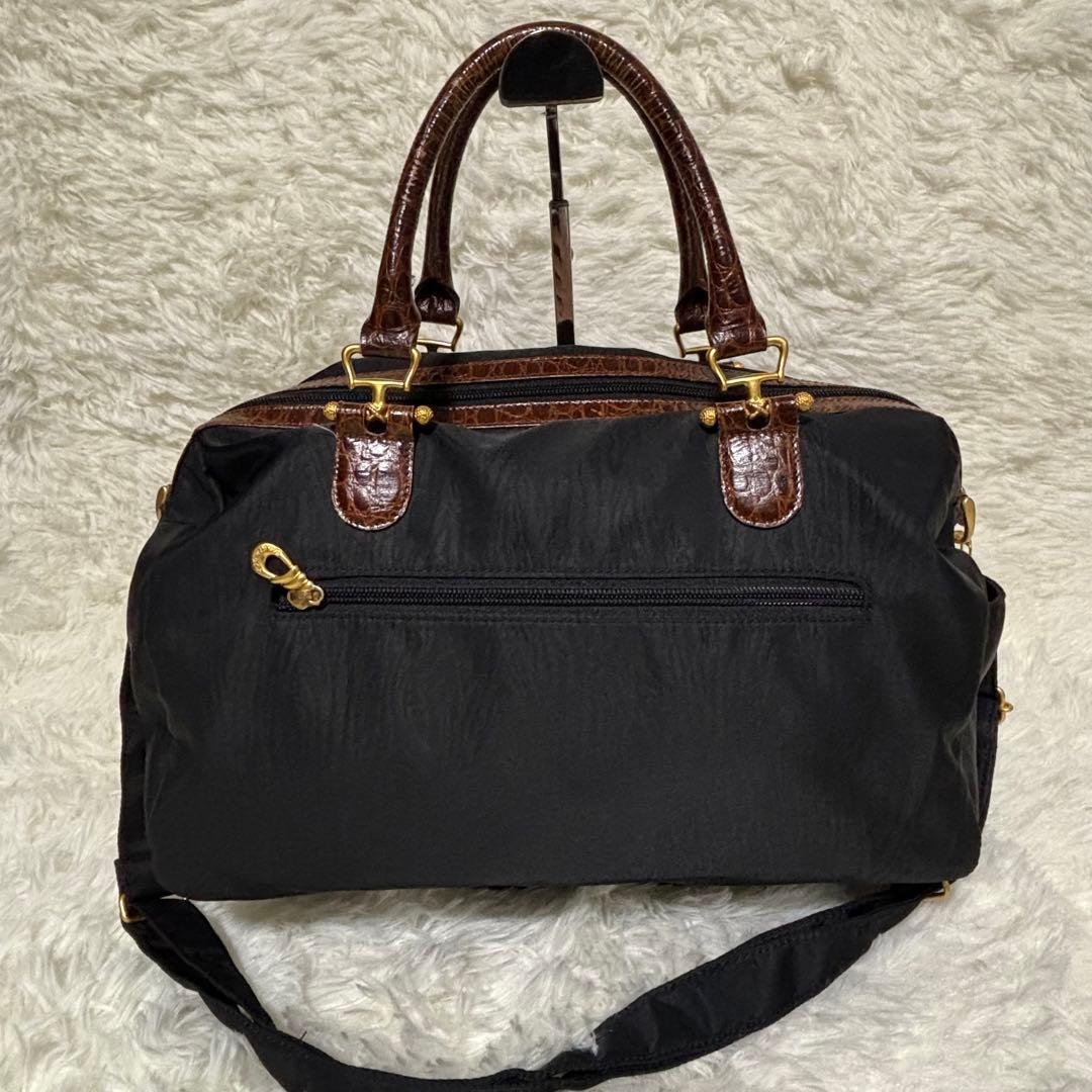 バレンシアガ ボストンバッグ ライセンス 2way クロコ型押し ナイロン