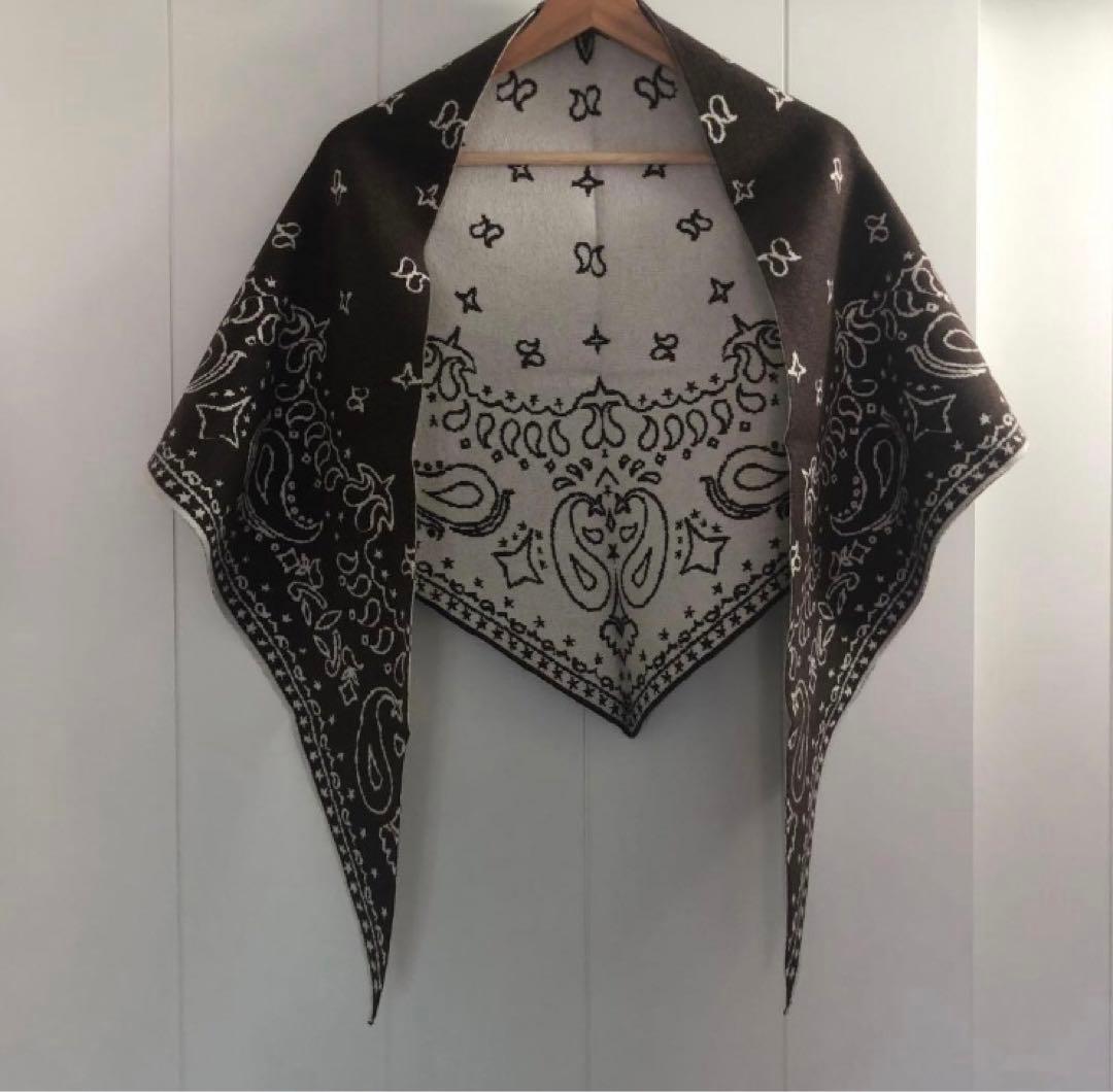 gypsohila ジプソフィア Paisley Knit Stole ブラウン - メルカリ