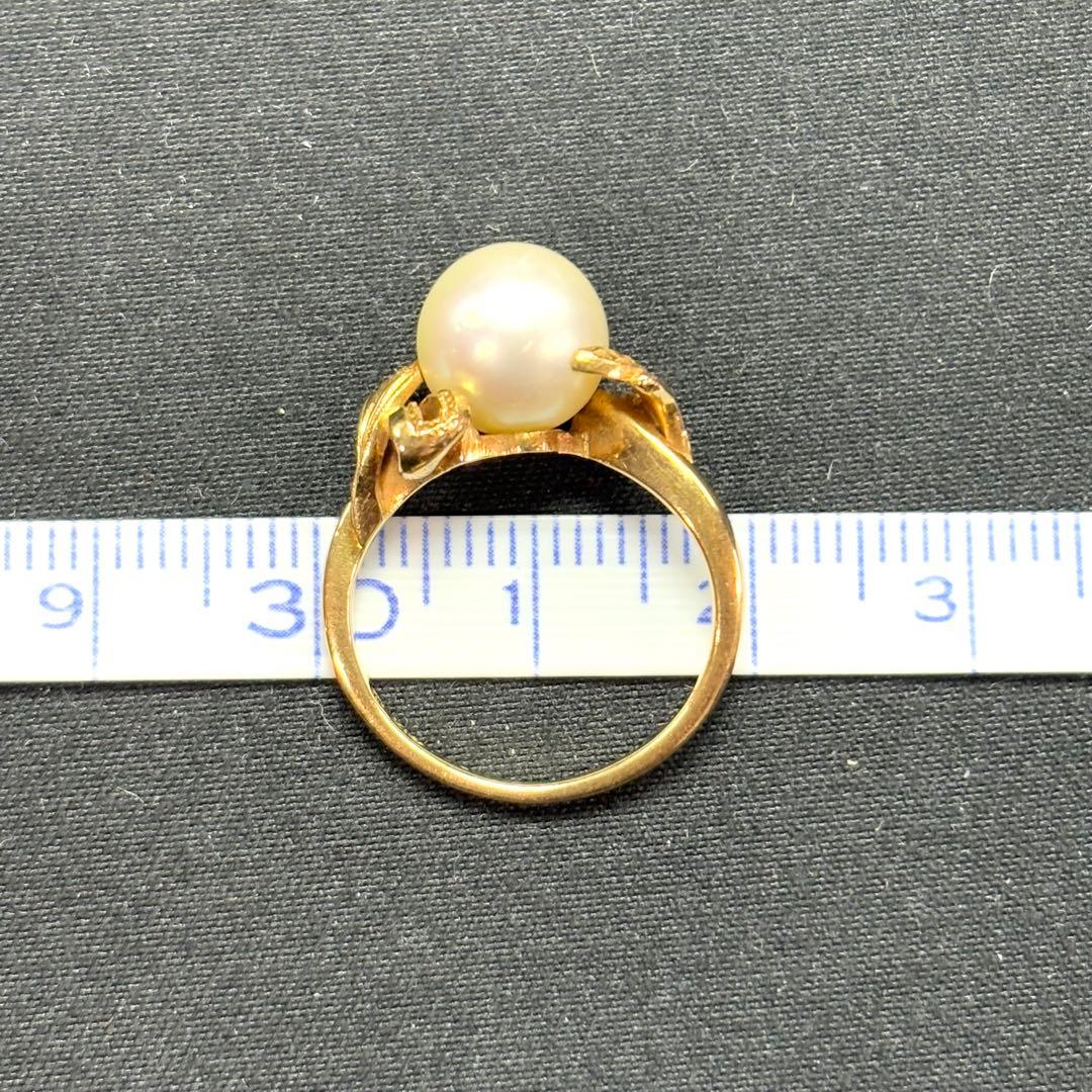 K14 MIKIMOTO アコヤ パールリング 8.6ｍｍ　付属品完備