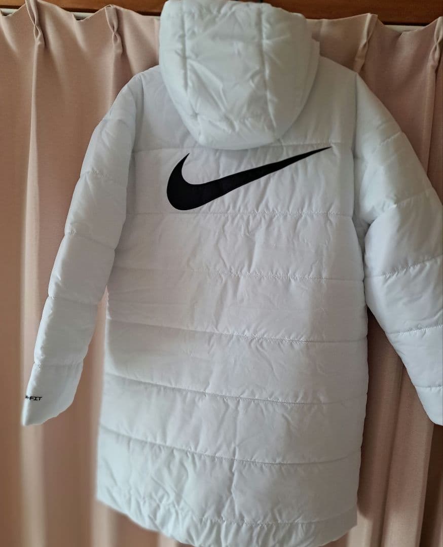 NIKEダウン S ホワイトダウンジャケット 白 ナイキ ロングベンチコート