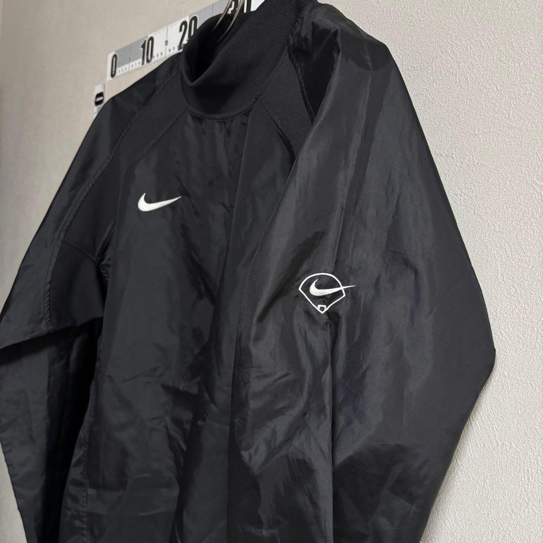 黒 ナイキ NIKE ピステ ナイロンジャケット モックネック 刺繍 M野球