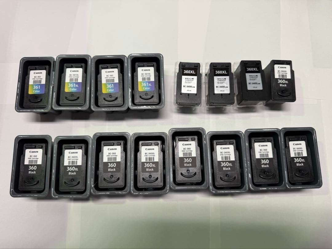 Canon キャノン 純正/互換性インクカートリッジ 使用済み 16個セット 純正インクカートリッジ Canon BC-345/BC-346 XL Canon キヤノン純正