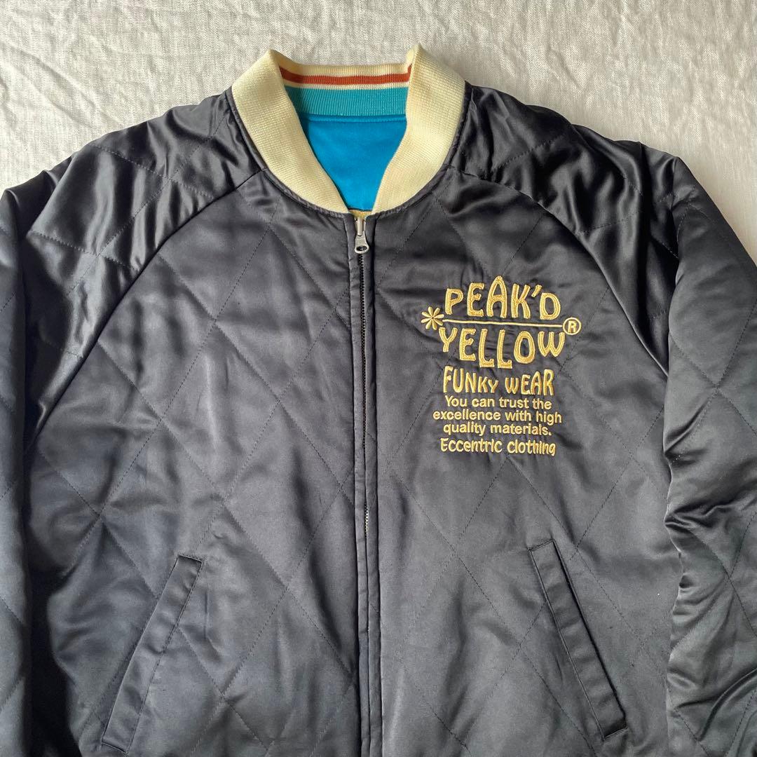 PEAK'D YELLOW キスマイタトゥー 刺繍 リバーシブル スカジャン - メルカリ
