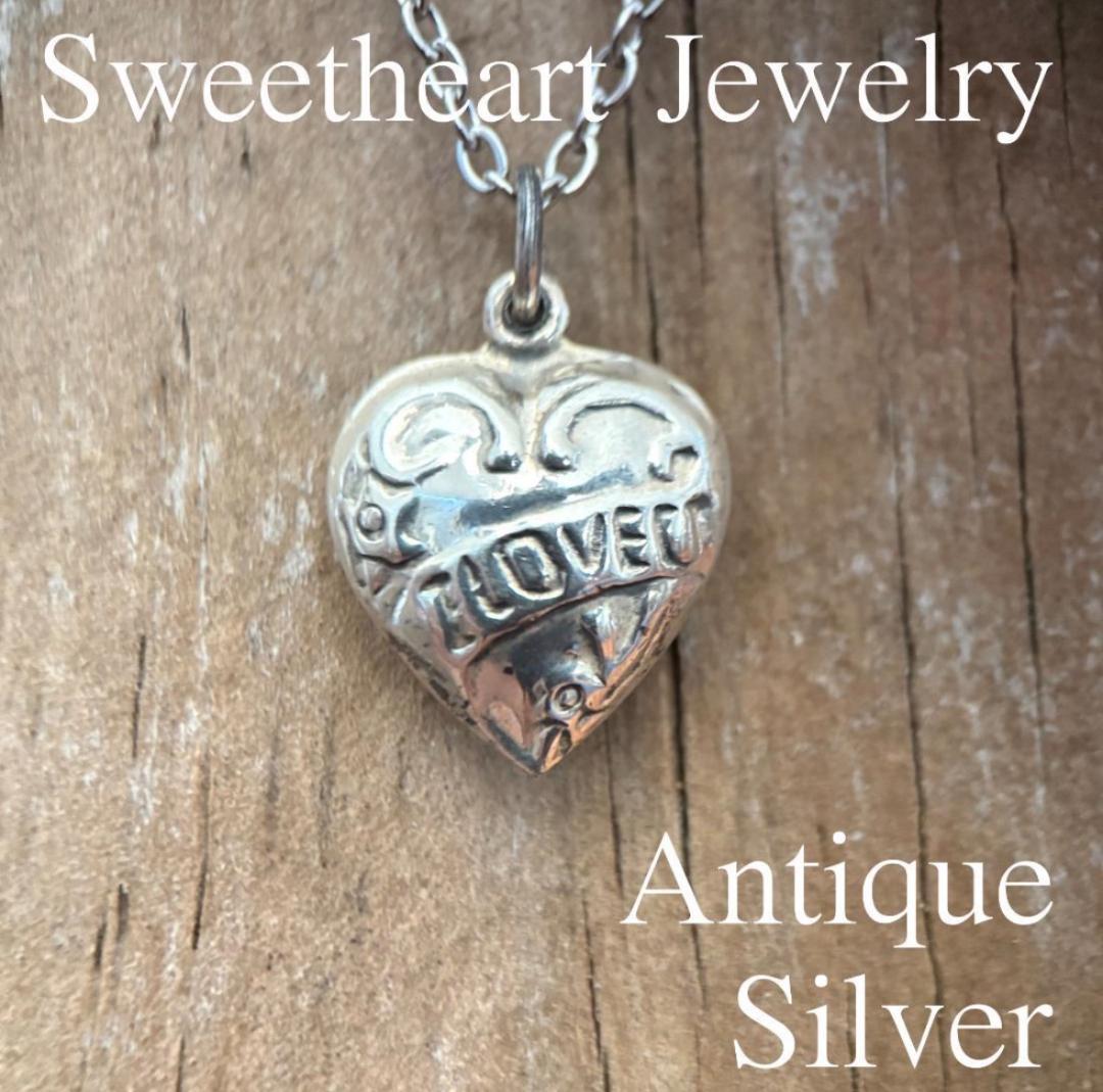 スウィートハートジュエリー WW2 シルバー 両面 ILOVEU 花 勿忘草