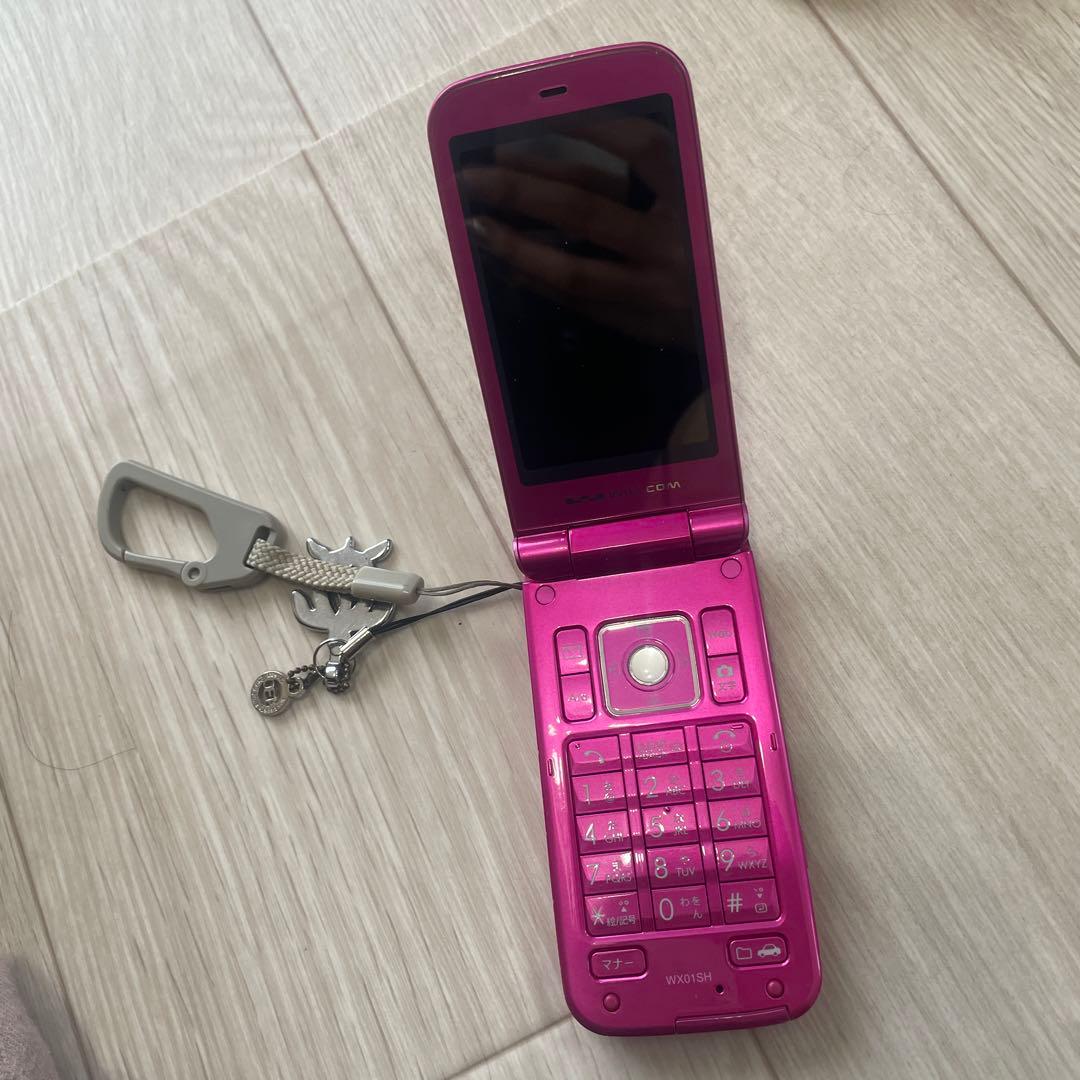 WILLCOM ウィルコム ピンク ガラケー 携帯 - メルカリ