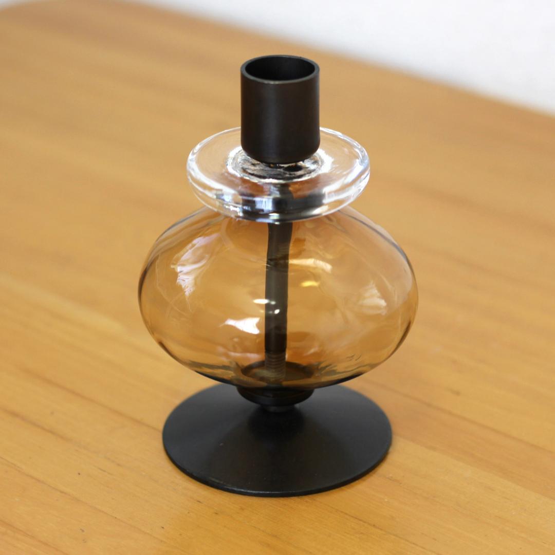 美品】エリックホグラン キャンドルスタンド オニオン型 アンバー 01