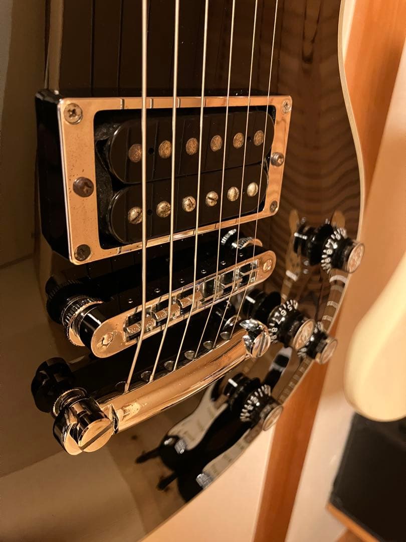 Burny レスポールカスタムタイプ ブラック×シルバー 整備済 メンテ済