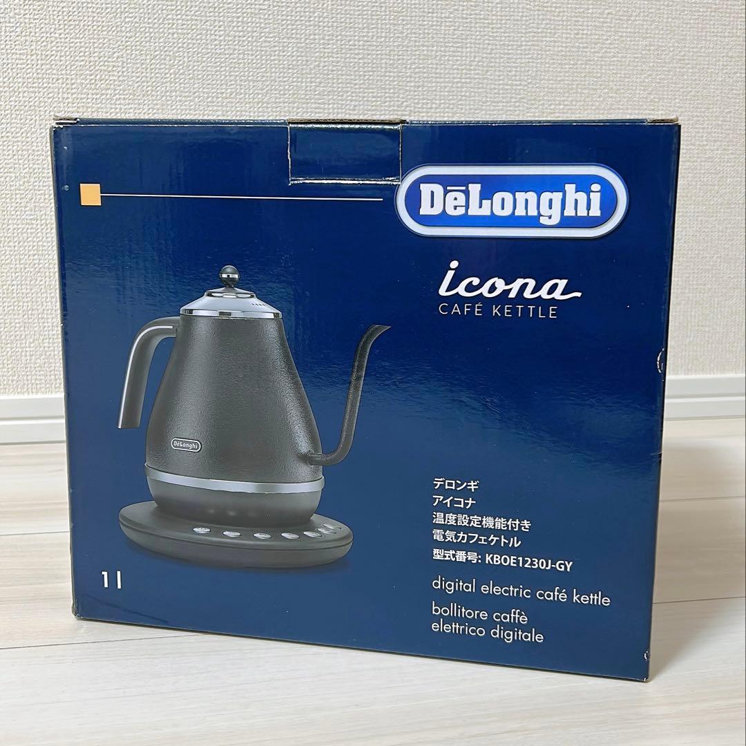 デロンギ　電気カフェケトル デロンギ（DeLonghi） 温調付き電気カフェケトル KBOE1230J-W