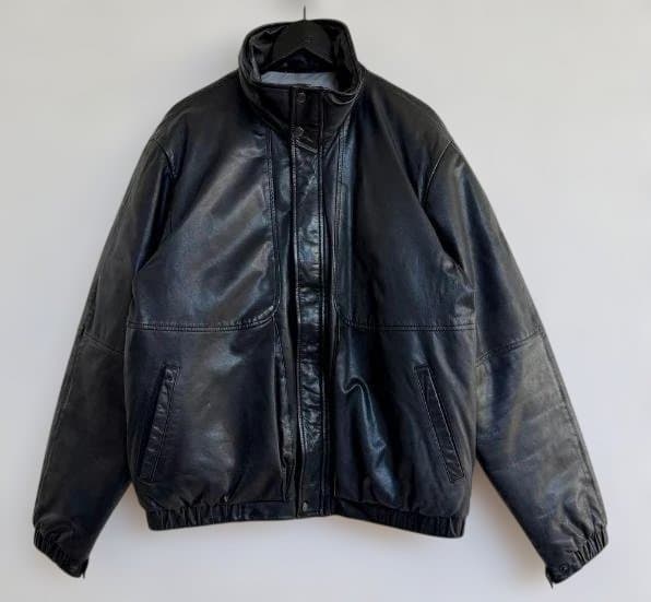 K*H様 80s エディーバウアー レザー ダウンジャケット L ブラック 80'S EDDIE BAUER Leather Down Jacket M/BLACK 80年代 エディバウアー