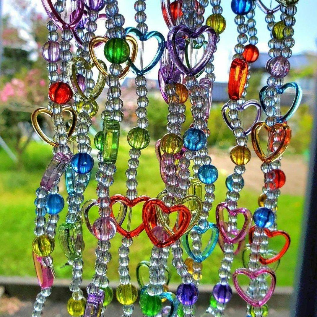 ビーズカーテン ビーズのれん ビーズ 雑貨 カフェ 昭和レトロ サン