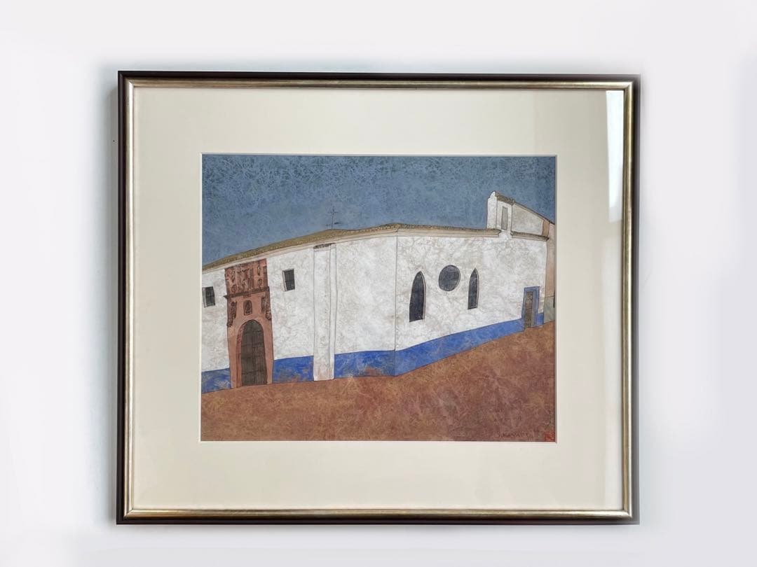 画家　児山重芳　Ermita de la Veracruz スペイン　絵画　額入 画家 児山重芳 Ermita de la Veracruz スペイン 絵画 額入