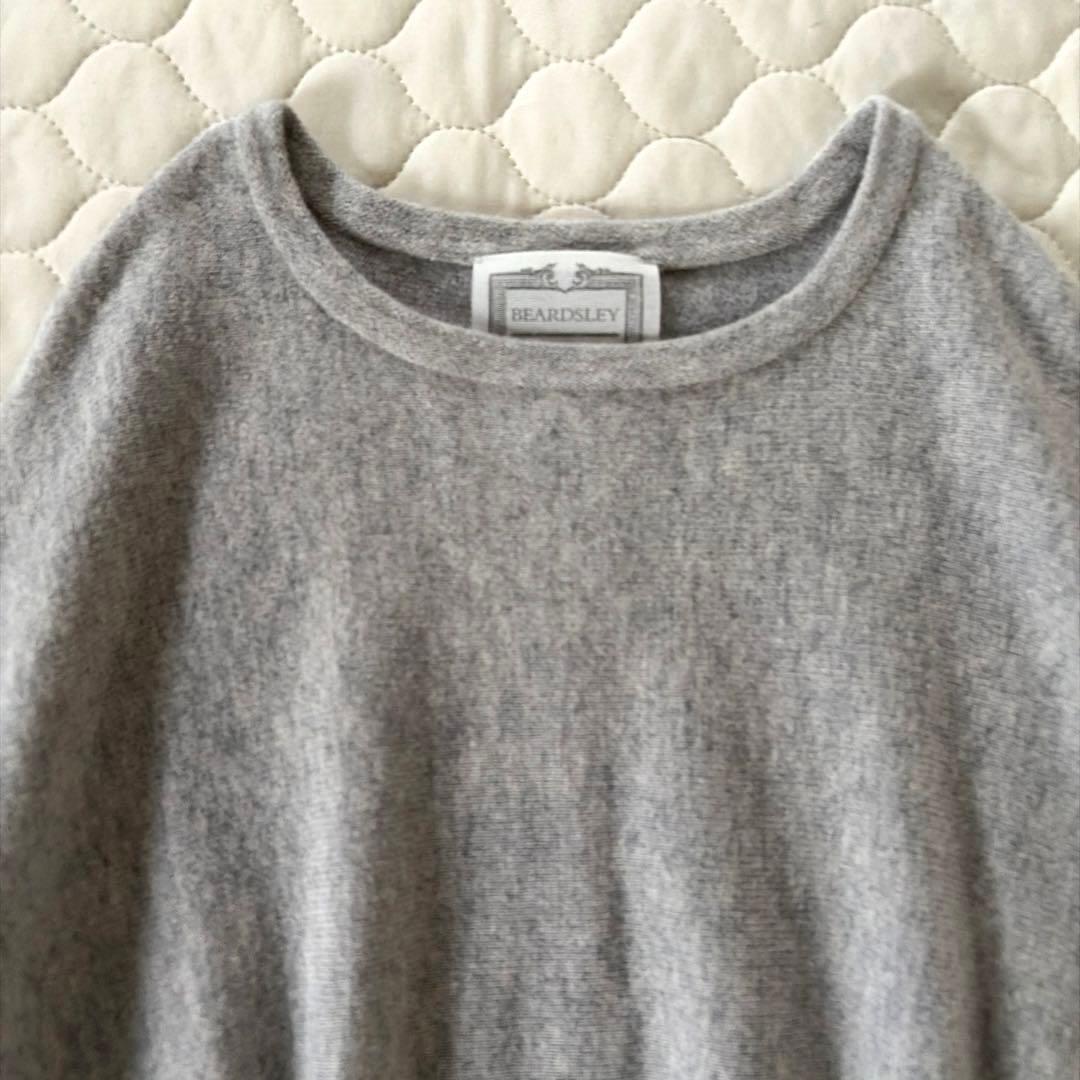 美品】BEARDSLEY ビッグショートクルーネックニット グレー FREE
