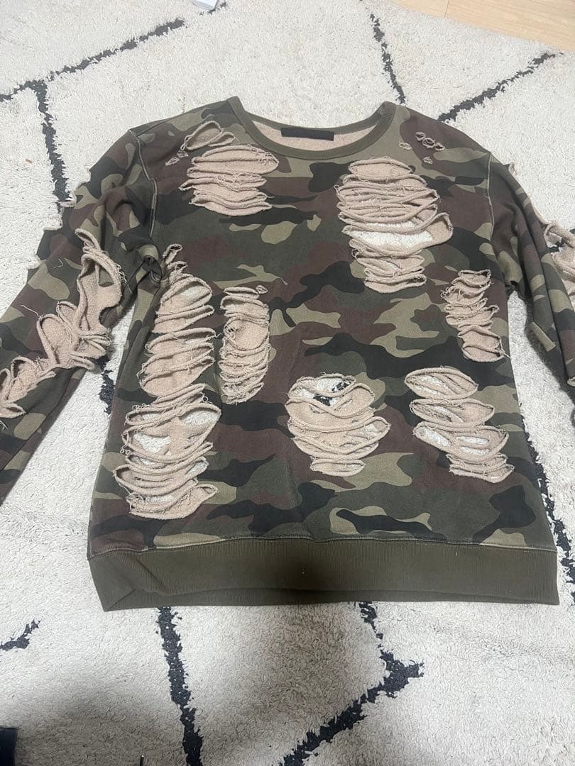 junnakayama ダメージスウェット 迷彩 カモフラ柄 - メルカリ