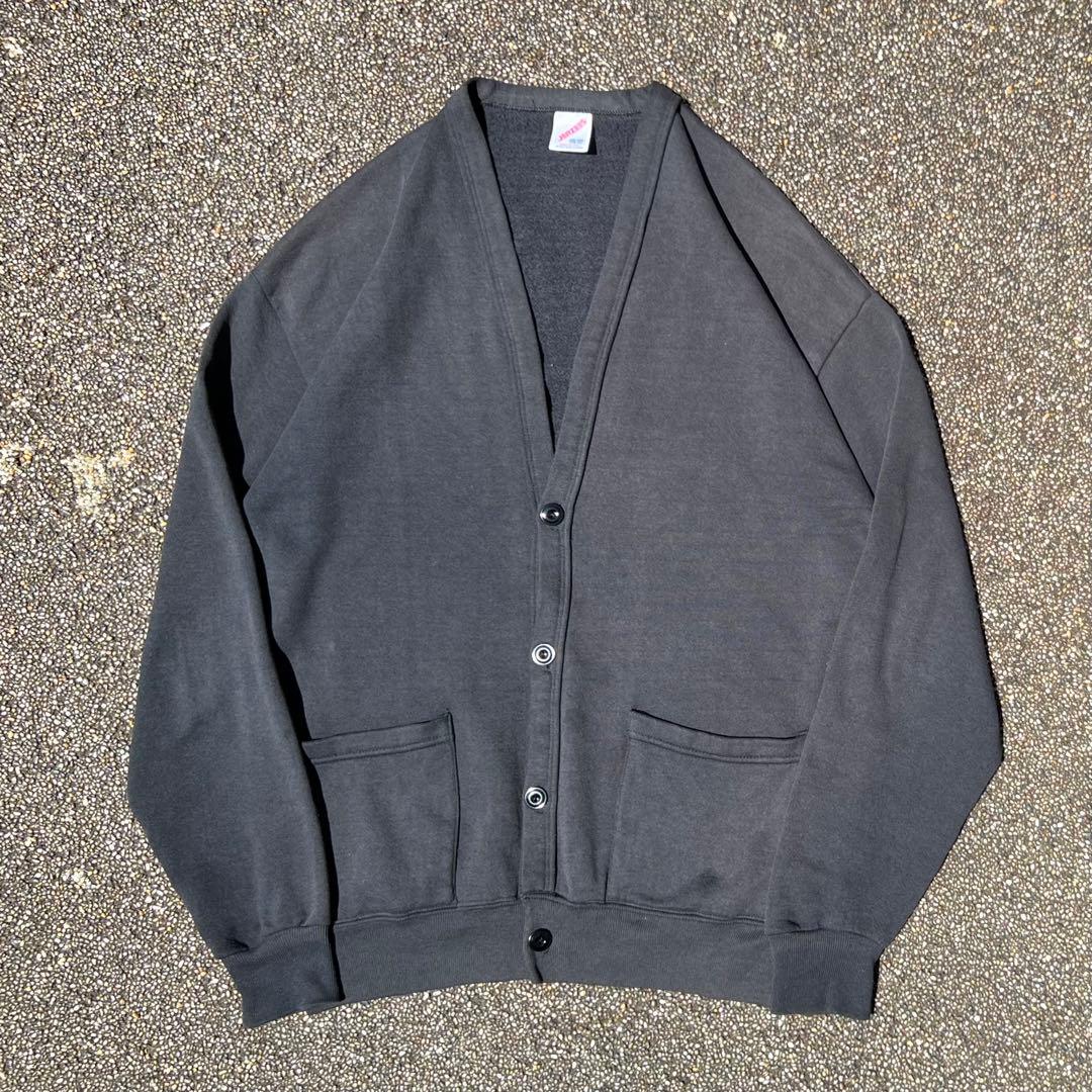 USA製 90s JERZEES ジャージーズ スウェット カーディガン 墨黒 - メルカリ