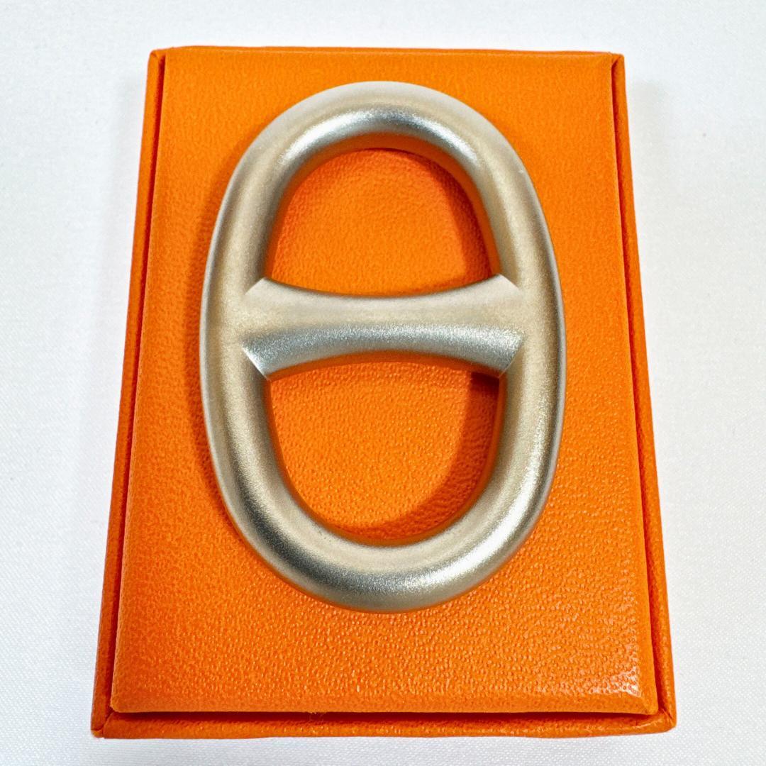 HERMES スカーフリング シェーヌダンクル マットシルバー【エルメス