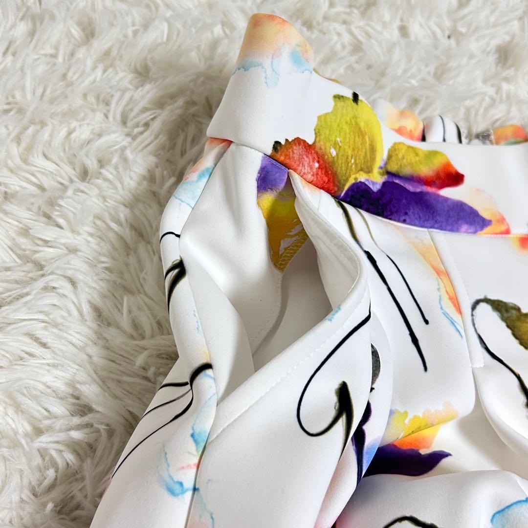 新品⭐️3.1万 ヴィヴィアンタム 水彩画 スカート 花柄 40 白 フレア