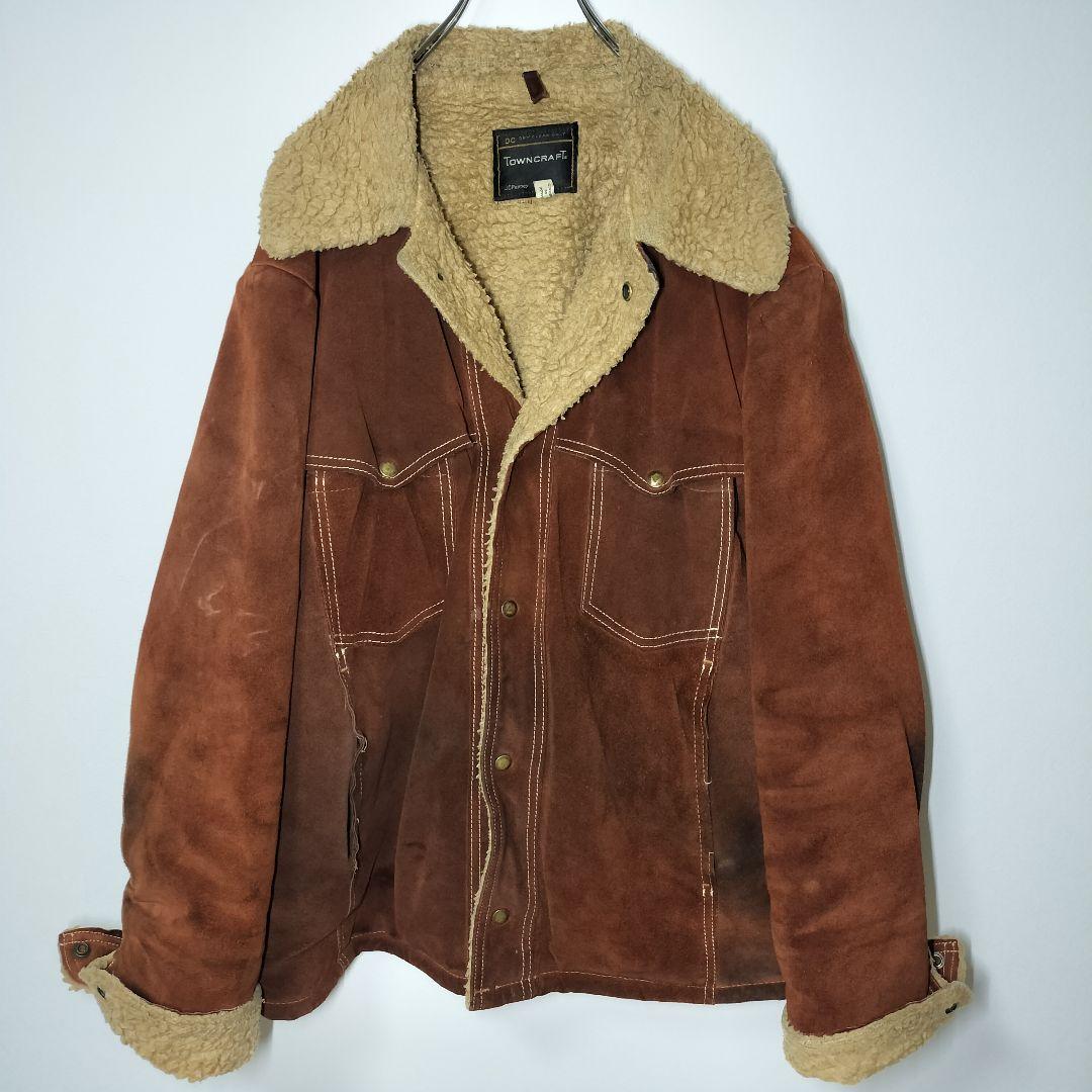 TOWNCRAFT JCPenney 70sスエードレザー ボアジャケット XL - メルカリ