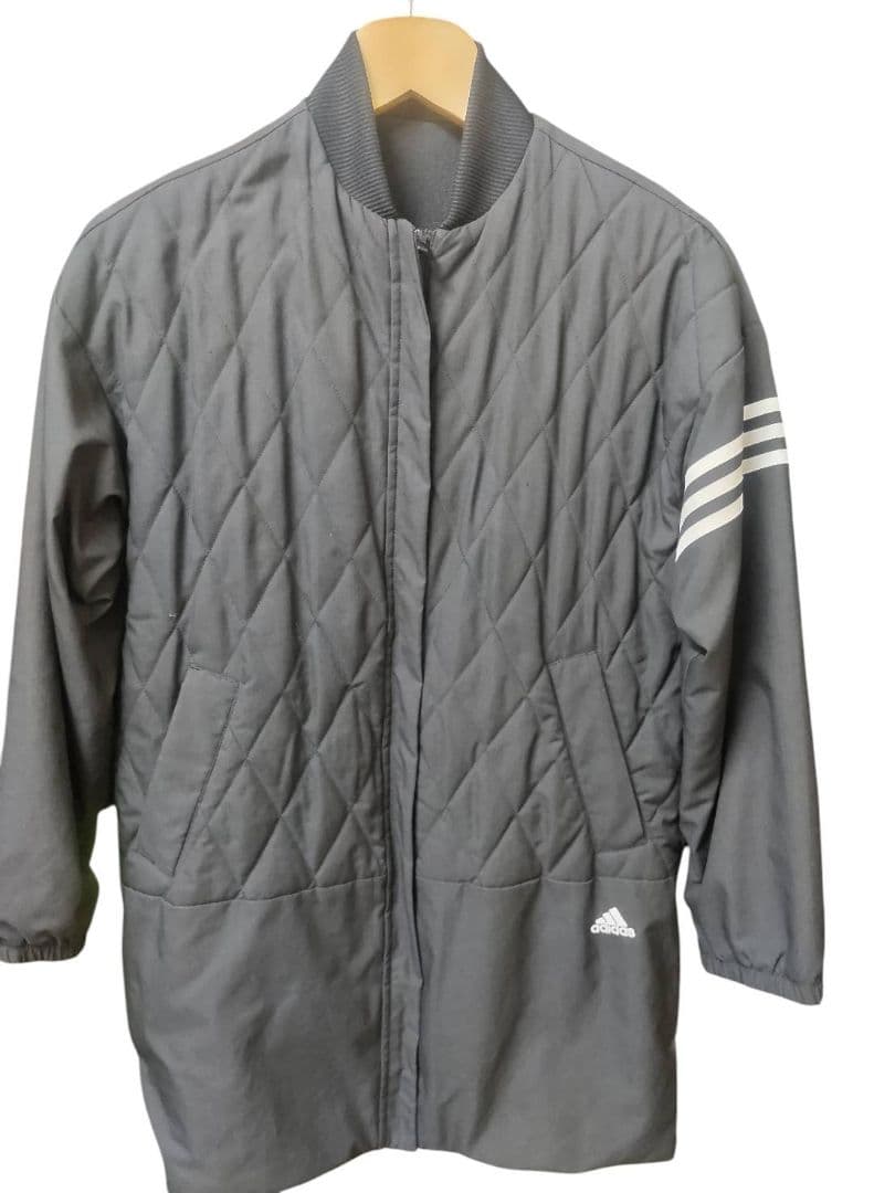 オススメ】adidas グレー キルティングジャンパー - メルカリ