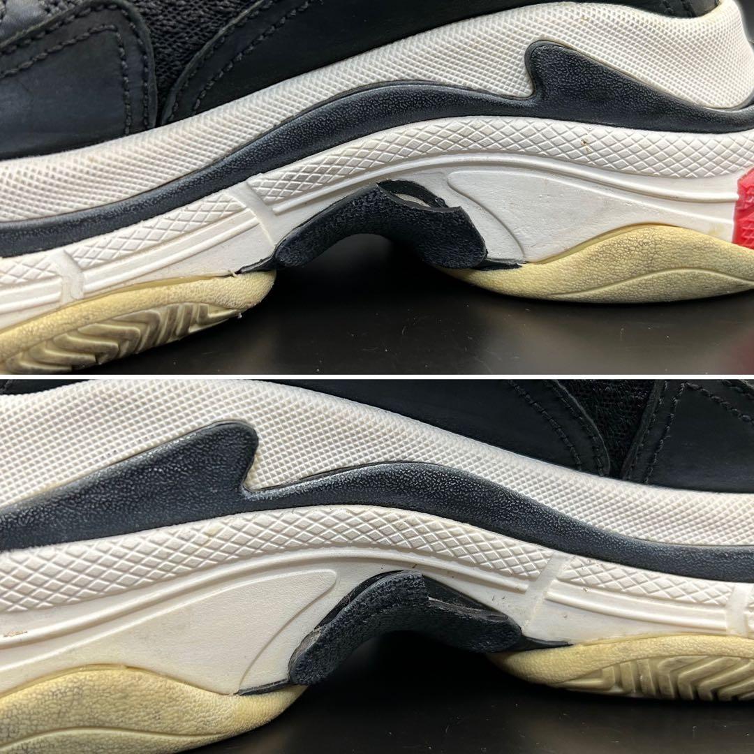 バレンシアガ トリプル S スニーカー メンズ レザー 黒 26.5cm