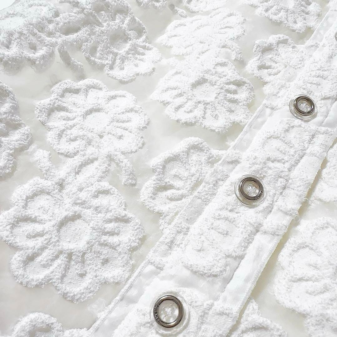 シャネル CHANEL シャツ ブラウス ジャケット シアー 半袖 パイル